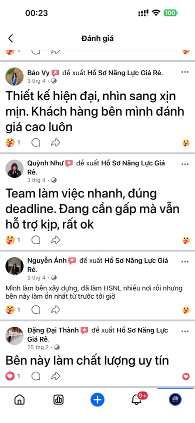 HÌNH ẢNH ĐÁNH GIÁ FANPAGE
