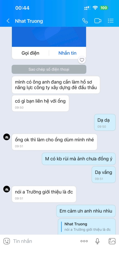 PHẢN HỒI ZALO CỦA KHÁCH
